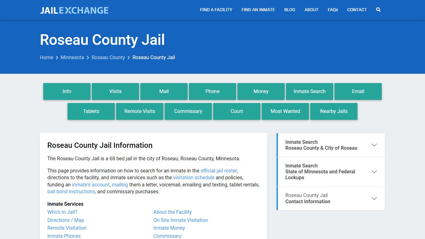 Roseau County Jail, MN Inmate Search, Information